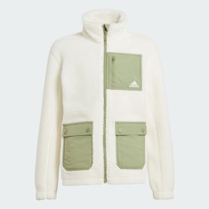 【adidas】 大童長袖立領羊羔絨外套